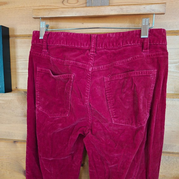 Talbots Red Corduroy Stretch Straight Leg Pants Preppy Casual Size 4(28") X 30" - Picture 8 of 10